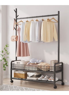 Metal Clothing Rack, 176 cm Clothes Garment Coat Rack with Bottom Shelf for Hanging Skirts, Shirts, Sweaters - pzsku/ZC080EA9850E232410450Z/45/_/1701422766/837a9934-6dc7-4a1f-b302-881307f5944c