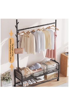 Arabest Metal Clothing Rack, 176 cm Clothes Garment Coat Rack with Bottom Shelf for Hanging Skirts, Shirts, Sweaters  - Image 4