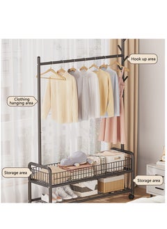 Arabest Metal Clothing Rack, 176 cm Clothes Garment Coat Rack with Bottom Shelf for Hanging Skirts, Shirts, Sweaters  - Image 3