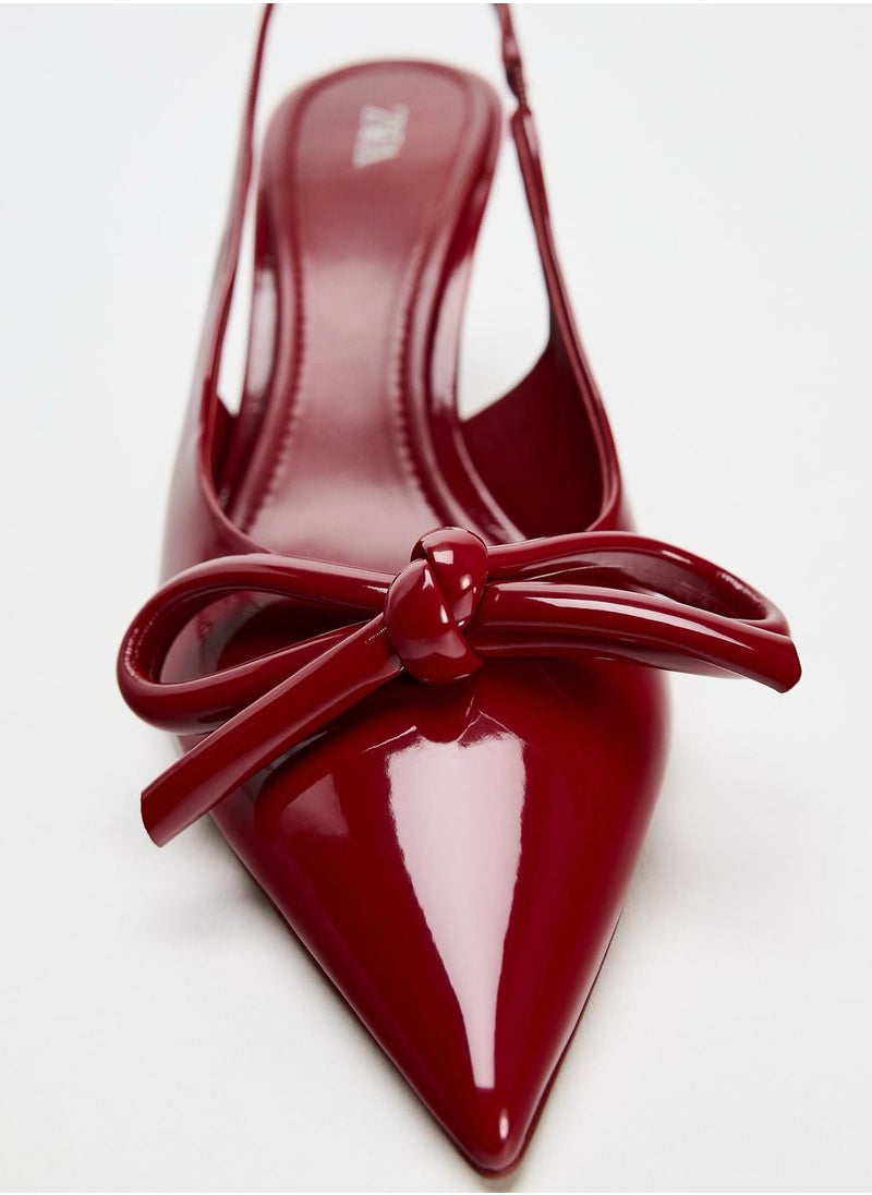 Zara Patent bow heel shoes  - Image 3