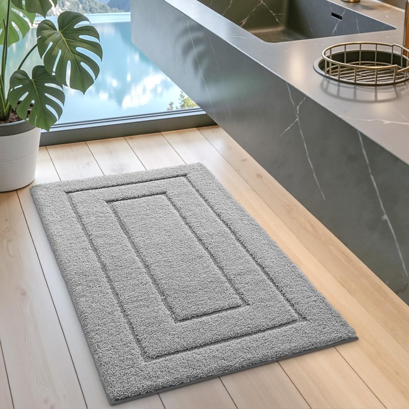 DEXI Bathroom Rug Mat, Extra Soft Absorbent Premium Bath Rug, Non-Slip Comfortable Bath Mat, Carpet for Tub, Shower, Bath Room, Machine Wash Dry, 24"x43", Light Grey - Image 5