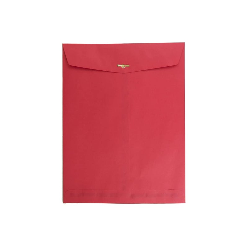 JAM PAPER 10 x 13 Open End Catalog Colored Envelopes wit Clasp Closure Red Recycled 100Pack