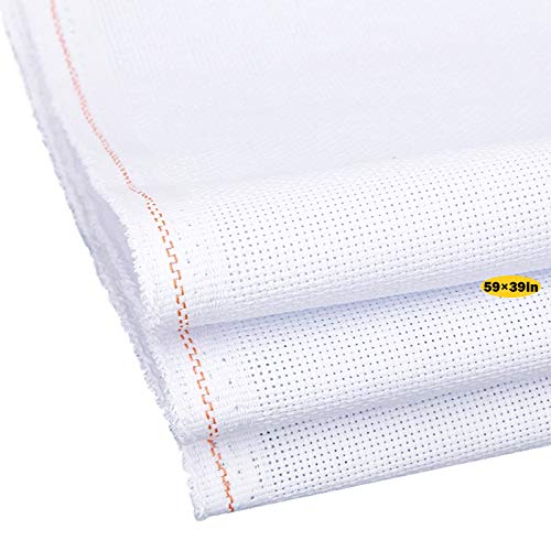 Papillon Classic Reserve Aida Cross Stitch Fabric, 14 Count White Cotton Cloth for Embroidery (59 x 39 Inch) - Image 1