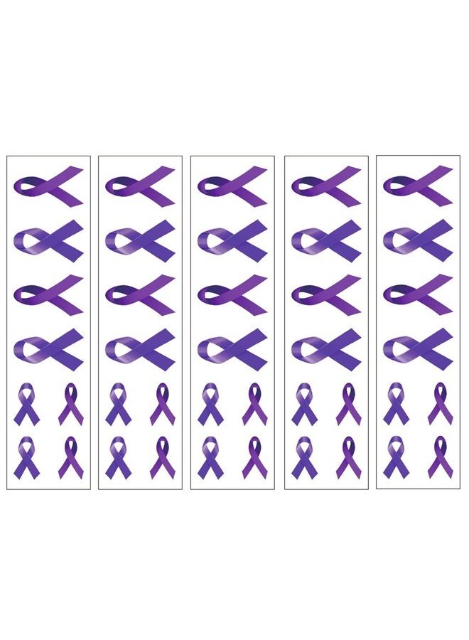 PremiumTT temporary tattoos 40 وشم مؤقت بشريط أرجواني: وشم توعية سرطان البنكرياس - Image 1