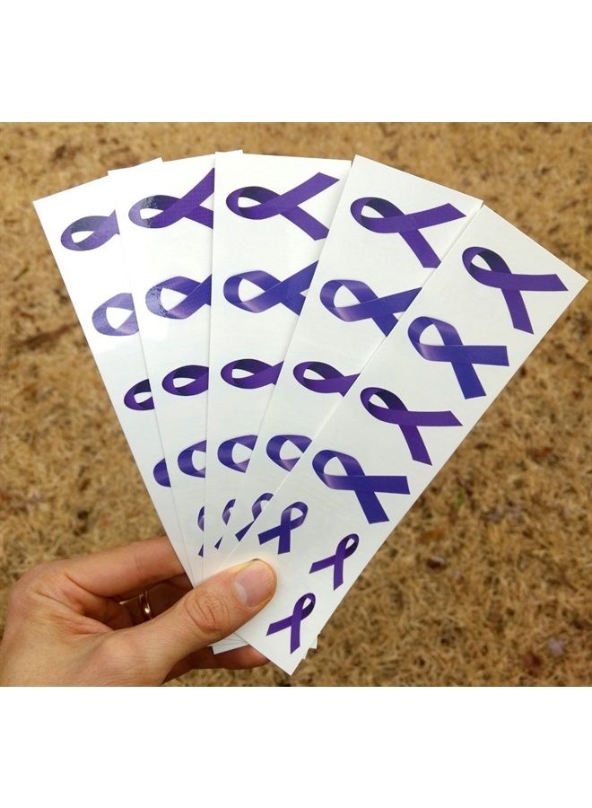 PremiumTT temporary tattoos 40 وشم مؤقت بشريط أرجواني: وشم توعية سرطان البنكرياس - Image 2