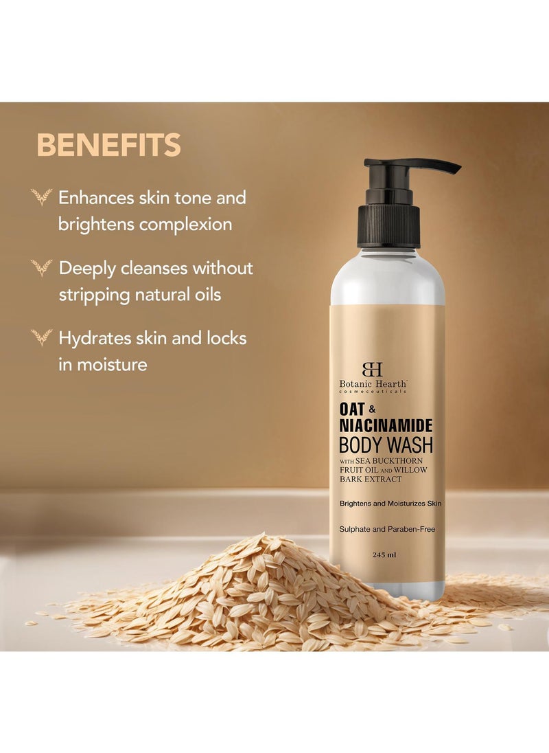 Botanic Hearth - Botanic Hearth Oat & Niacinamide Body Wash | Moisturizing & Skin Whitening Body Wash Shower Gel | Sulfate & Paraben Free | for Women & Men | 245ml - Image 1