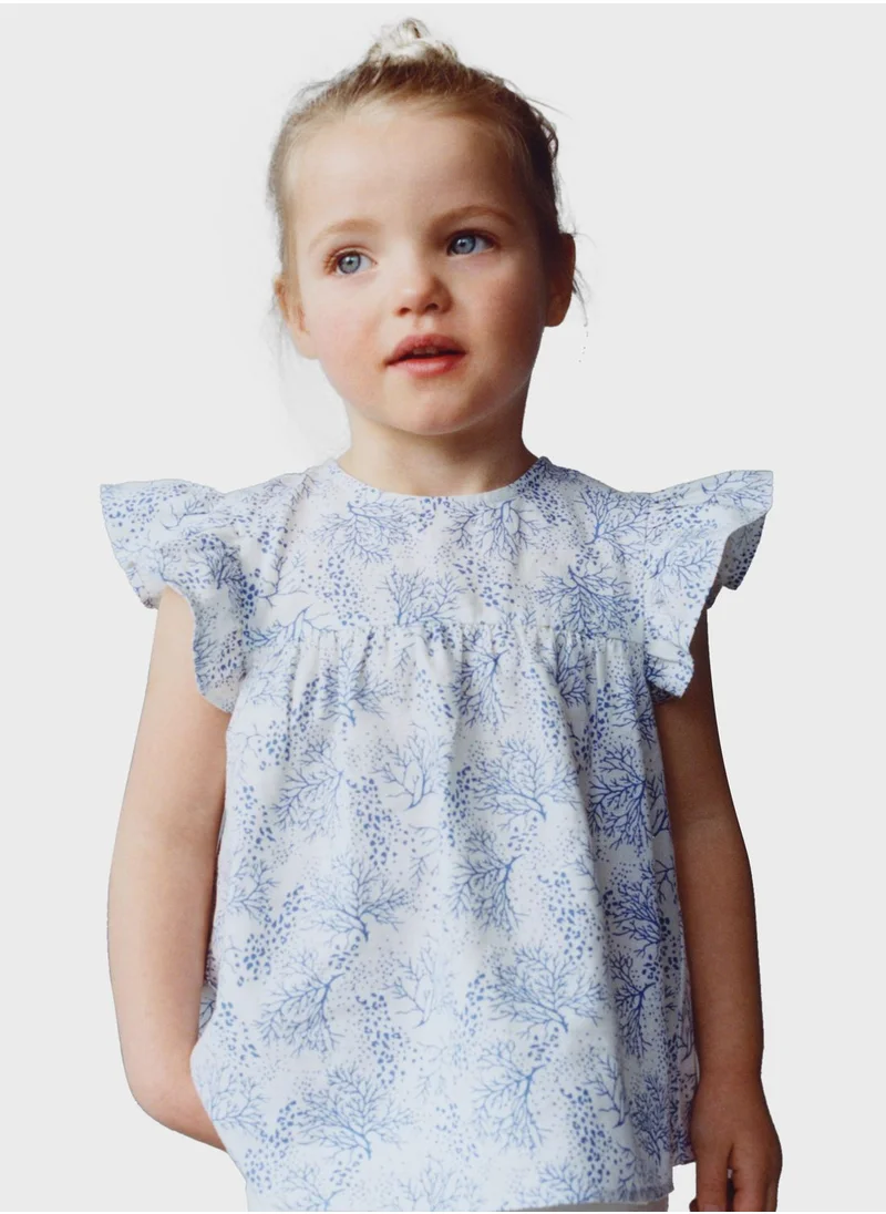 مانجو Kids Ruffles Printed Blouse