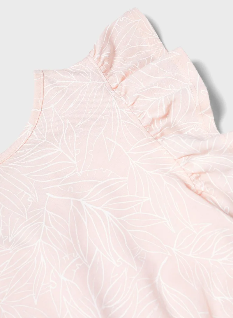 MANGO Kids Leaf Print Jumpsuit