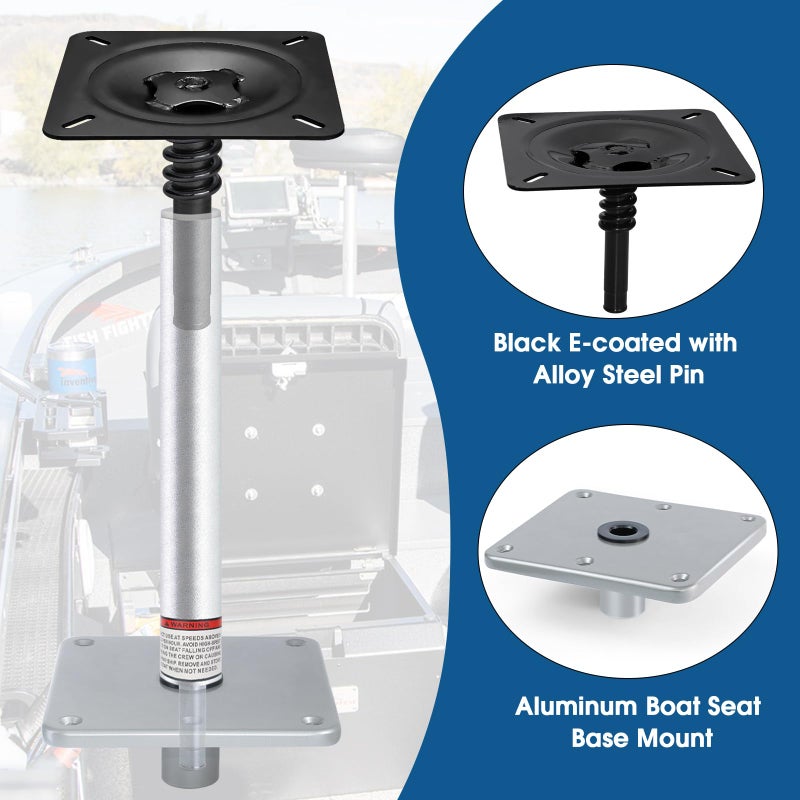 CLLOMAGY Boat Seat Pedestal Base Mount Kit Package with Lock in 3/4" Boat Seat Pin Post & 7" x 7" Marine Base Pedestal Plate & Mount for Marine Pontoon Fishing Bass - Image 4