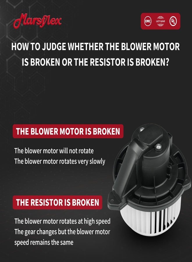 Marsflex Front Blower Motor 700012 for 2002-2008 Dodge Ram 1500 2500 3500, for 2002-2004 Jeep Grand Cherokee, 2002 2003 2004 2005 2006 2007 2008 Blower Motor OE: PM9198 5012701AB 5096255AA 5096256AA - Image 4