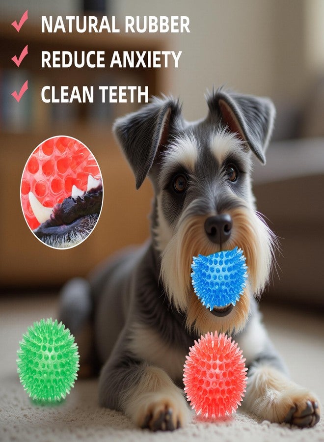 Labeol 2.6” Heavy Duty Squeaky Balls for Dogs 6 Pack Puppy Chew Toys for Teething TPR Fetch Spike Dog Balls Dog Chew Toys for Small and Mideum Breed - Image 4