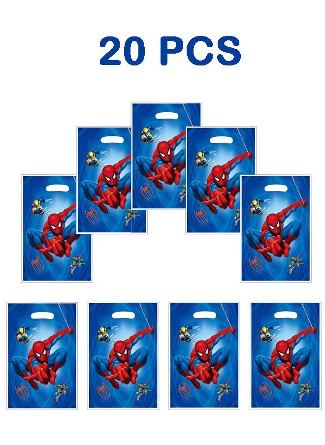 Party 20PCS Blue Spider-Man Birthday Party Supplies Cartoon Candy Bag Tote Bag Kids Gift Bag Adult Birthday Party Decorations  - Image 1