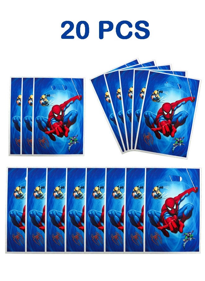 Party 20PCS Blue Spider-Man Birthday Party Supplies Cartoon Candy Bag Tote Bag Kids Gift Bag Adult Birthday Party Decorations  - Image 2