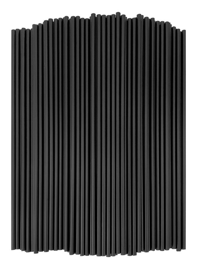 KTOJOY 300 Pcs Disposable Drinking Plastic Straws, 8.26" Long, 0.23'' Diameter, Black - Image 1