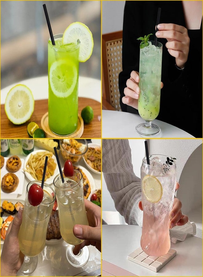 KTOJOY 300 Pcs Disposable Drinking Plastic Straws, 8.26" Long, 0.23'' Diameter, Black - Image 5