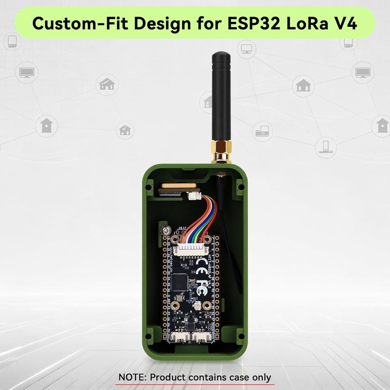 علبة حماية Heltec V4 للوحة تطوير ESP32 LoRa V4، مصممة خصيصًا لأجهزة Meshtastic، تحتوي على منفذ للهوائي وفتحة للشحن (نوع N35F، لون أخضر). - Image 2