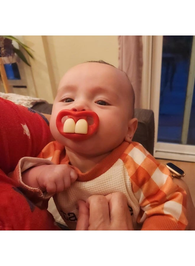 SOLIFEGOBLE Funny Pacifiers for Babies, Newborn Pacifier, Funny Pacifiers for 0-6 Months, Mustache Pacifier, Teeth Binky, Gift Pacifiers for Boys and Girls - Image 2