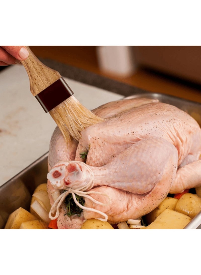 Mrs. Anderson's Baking Solid-Ferrule Pastry Basting Brush Brown and Burgundy 1inch - Image 2