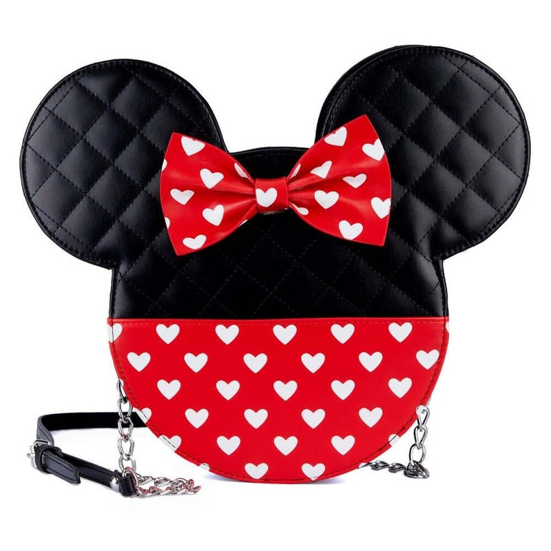 Loungefly MickeyMinnie Valentines Reversible Crossbody Bag BlackRedWhite - Image 1
