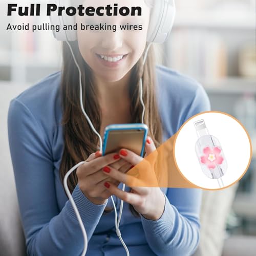 FACTOTECH Protective Charger Case for iPhone 18W 20W iPhone 16 15 14 13 12 11 Pro Max Charging Cable Charger Protective Cover Data Cable Protective Sleeve- Cherry Flower - Image 5