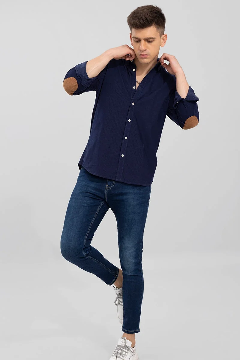 سنيتش قميص مخملي أزرق أصلي