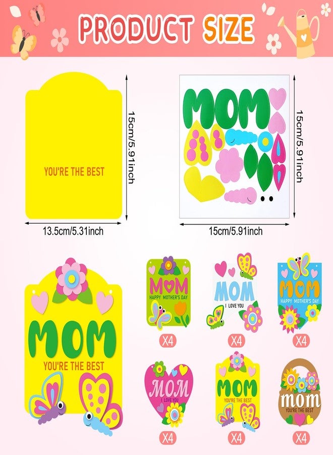 Oudain 24 Pcs Mother's Day Banner Craft Kit DIY Mothers Day Themed Craft Projects Home Fun Activities DIY Holiday Gift - Image 2
