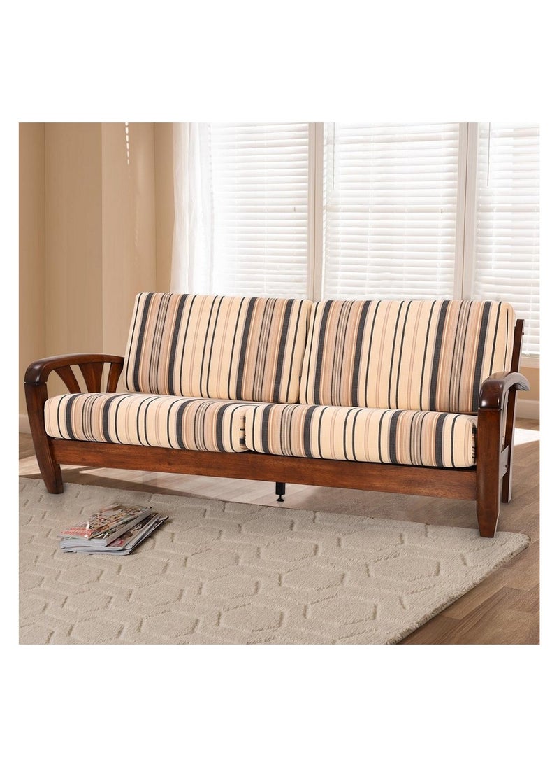 ROYALOAK Royaloak Atlanta Wooden 3 Seater Sofa | Solid Wood | Washable & Removable Cushion Covers | Pocket Spring for Extra Comfort | Elegant Design |Durable & Long Lasting  - Image 2