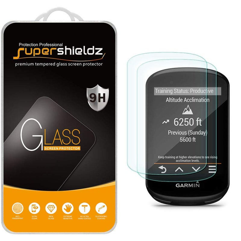 Supershieldz (2 Pack) Designed for Garmin Edge 530 and Edge 830 Tempered Glass Screen Protector, 0.33mm, Anti Scratch, Bubble Free