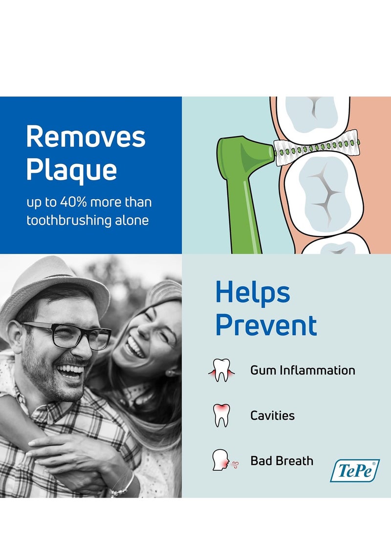 Tepe Interdental Brush Angle, Angled Dental Brush for Teeth Cleaning, Pack of 6, 0.8 mm, Large Gaps, Green, Size 5 - Image 2