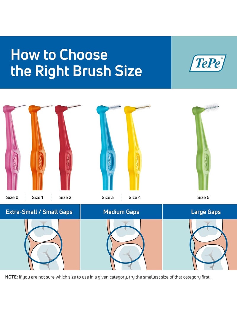 Tepe Interdental Brush Angle, Angled Dental Brush for Teeth Cleaning, Pack of 6, 0.8 mm, Large Gaps, Green, Size 5 - Image 4