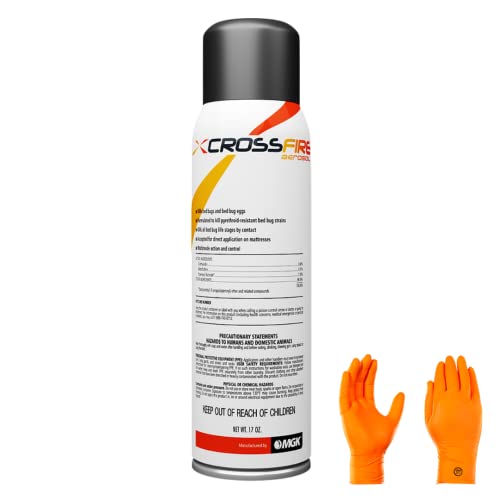 USA Supply Crossfire Aerosol - Kills pyrethroid-Resistant Bed Bug strains at All Life Stages, Ideal Bed Bug Solution with USA Supply Gloves | USA Supply Pest Identification Card - Image 1