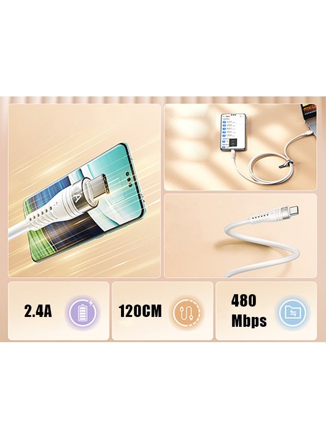 REMAX USB Lightning Cable iPhone Charger Cable 1.2m/2.4A, Charging and Synchronization Cable, Fast Charging Power for iPhone, iPad and iPod MFi Certified Cable (White) - Image 5