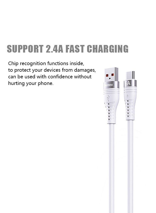 REMAX USB Lightning Cable iPhone Charger Cable 1.2m/2.4A, Charging and Synchronization Cable, Fast Charging Power for iPhone, iPad and iPod MFi Certified Cable (White) - Image 3