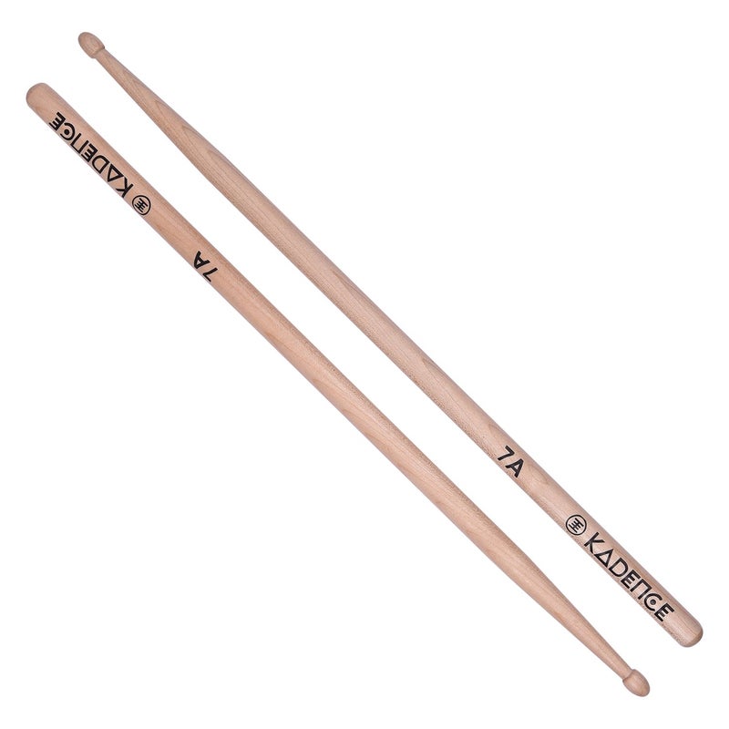 Kadence MW7A Jamming Series Drumsticks | 7A Size Maple Wood | Acorn Tip with Smooth Matte Finish | Pair Weighs 62 g | Natural - Image 5