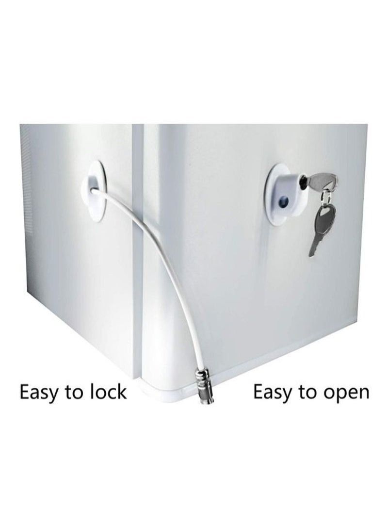 2-Piece Refrigerator Door Locks With 4 Keys White - Image 4
