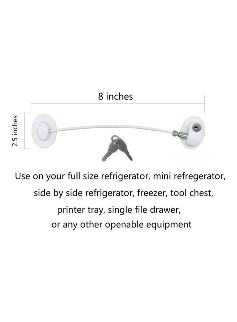 2-Piece Refrigerator Door Locks With 4 Keys White - Image 5