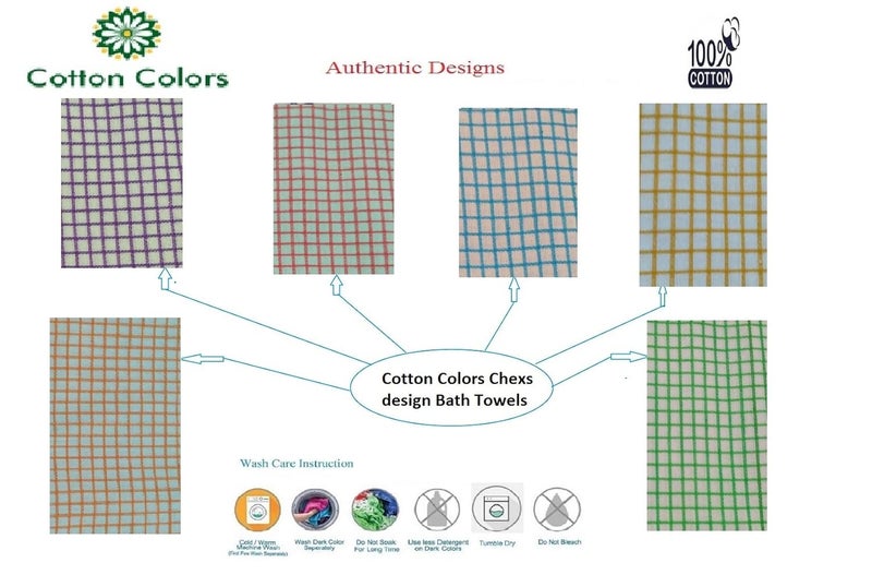 Cotton Colors Cotton Colors 100 Cotton Bath TowelsSize 30 60 InchesPack of 3 PiecesD51  - Image 3