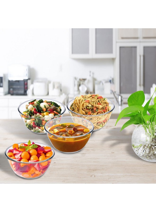 SIMPARTE Borosilicate Glass Mixing & Serving Bowl Set of 4, 500ml | Microwave, Oven, Freezer & Dishwasher Safe | Clear, Durable, Stain & Odor Resistant | Ideal for Kitchen, Reheating, Storage - Image 5