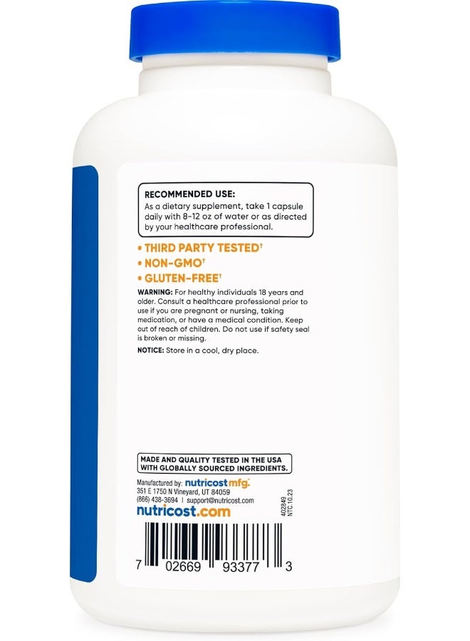 Nutricost Niacinamide Vitamin B3 500mg, 240 Capsules - Non-GMO, Gluten-free, Flush - Image 3