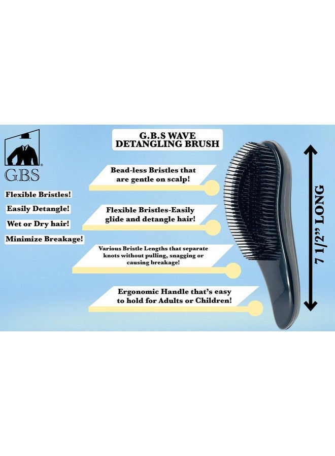 G.B.S Wave Detangling Brush Set for Curly Hair, Thick, Straight & Natural Hair - Gentle Detangler Hair Brush for Women, Kids & Toddlers with Flexible Bristles -Hairbrush for Wet & Dry Hair - Image 5