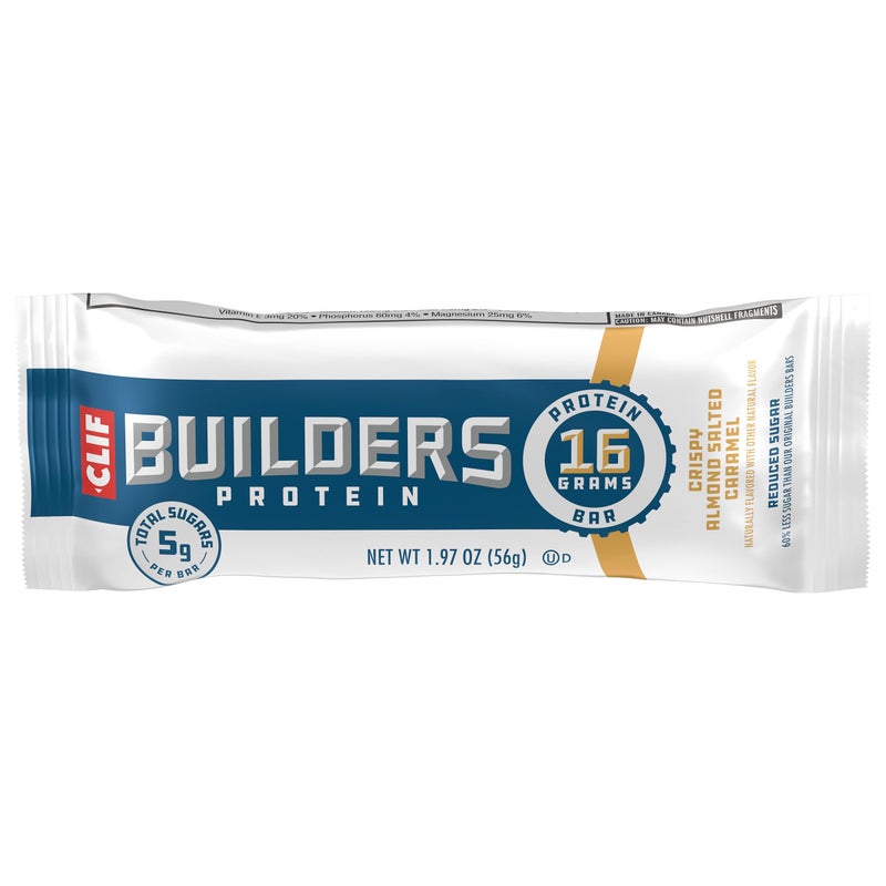 CLIF BUILDERS Protein Bars - Crispy Almond Salted Caramel - Reduced Sugar - Gluten Free - 16g Protein - No Artificial Sweeteners - 1.97 oz. (6 Pack) - Image 5