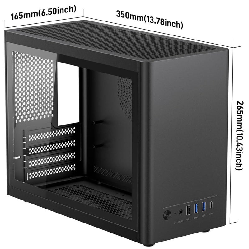 JOYJOM Micro ATX Case with Fans, 2PCS 90mm RGB Fans Pre-Installed,14.6L 0.8mm Thickness SPCC MATX PC Case Mini ITX PC Case with Type C USB3.0, Supports 135mm CPU Cooler, 310mm GPU and Standard ATX PSU Black - Image 2