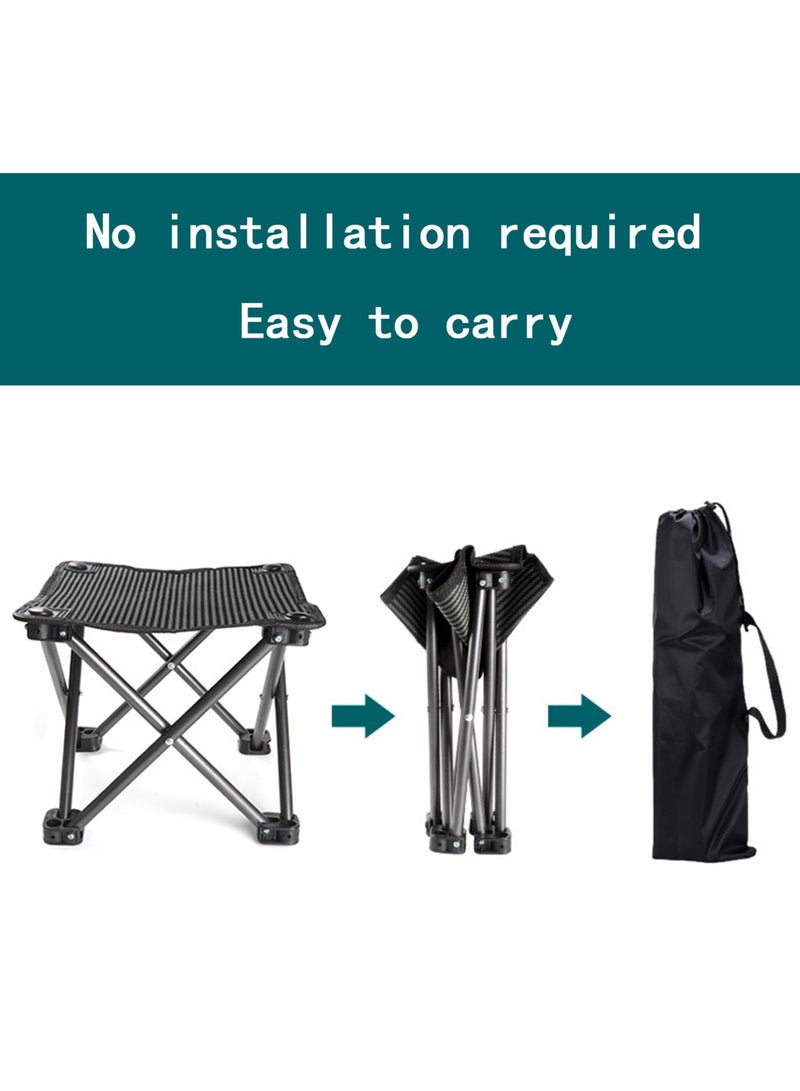 MIXDE Camping Stool,Portable Travel Backpacking Stool,Lightweight Folding  Chair Portable Camp Stool for Camping Fishing Hiking Gardening and Beach, Camping Chairs with Carry Bag - Image 3