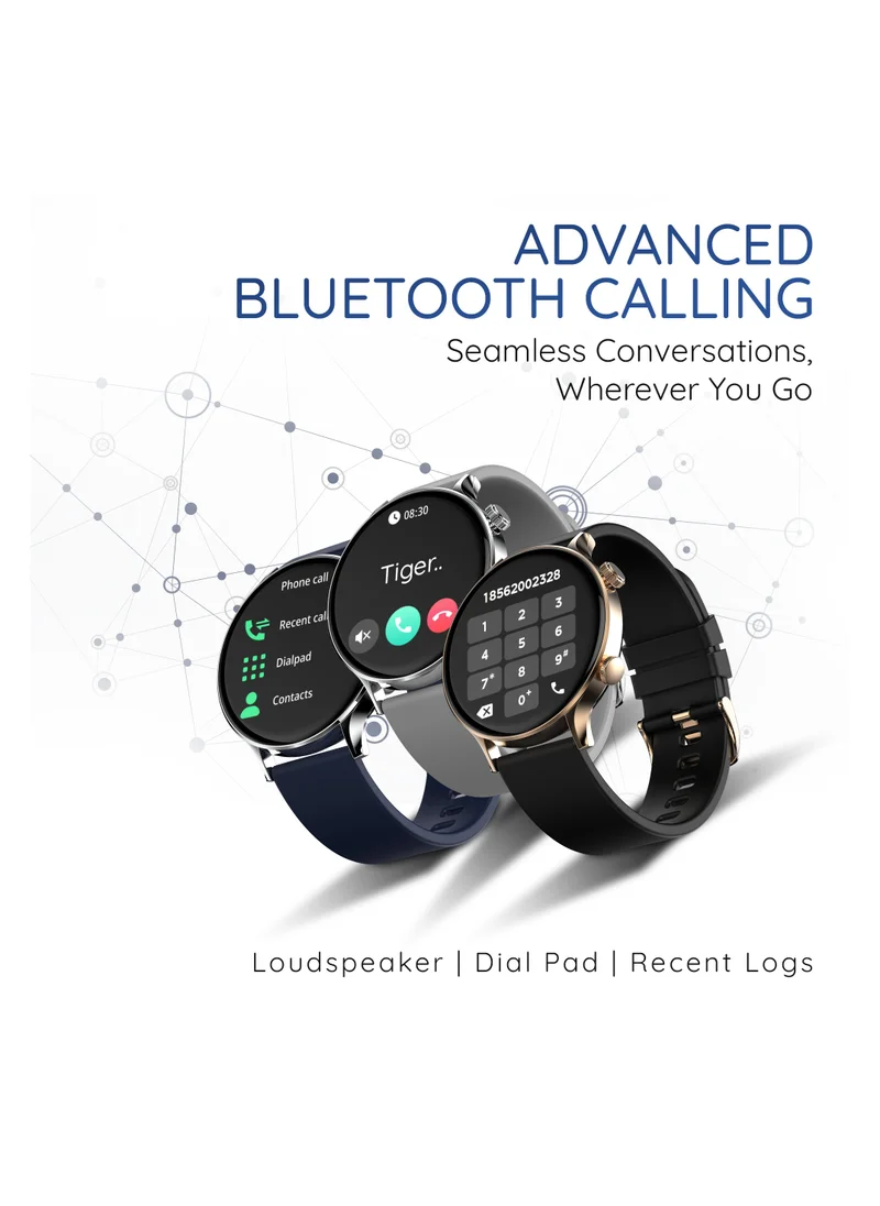 Pebble Vast 1.43' (3.63 cm) Amoled Display Smartwatch, Always On Display, Compatible with Android & iOS, IP67 Water Resistant, Health Suite, Multi Sports Modes, Round Dial, Multi Watch Faces, Evening Blue