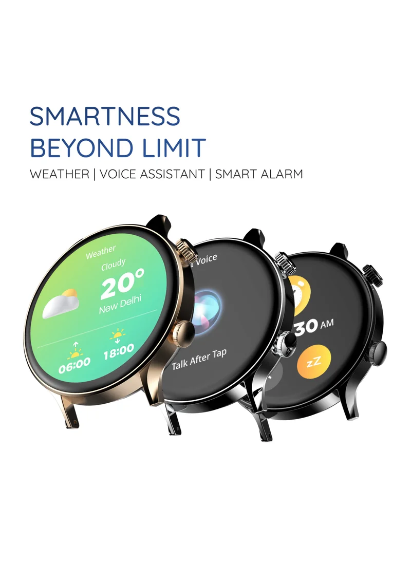 Pebble Vast 1.43' (3.63 cm) Amoled Display Smartwatch, Always On Display, Compatible with Android & iOS, IP67 Water Resistant, Health Suite, Multi Sports Modes, Round Dial, Multi Watch Faces, Evening Blue