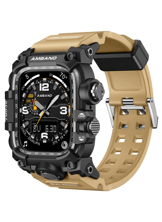 Amband For Apple Watch Ultra Small Clay King Tpu Metal One-piece Modified Watch Strap-Color:Little Clay King Style-yellow-Dimensions:46mm - Image 1