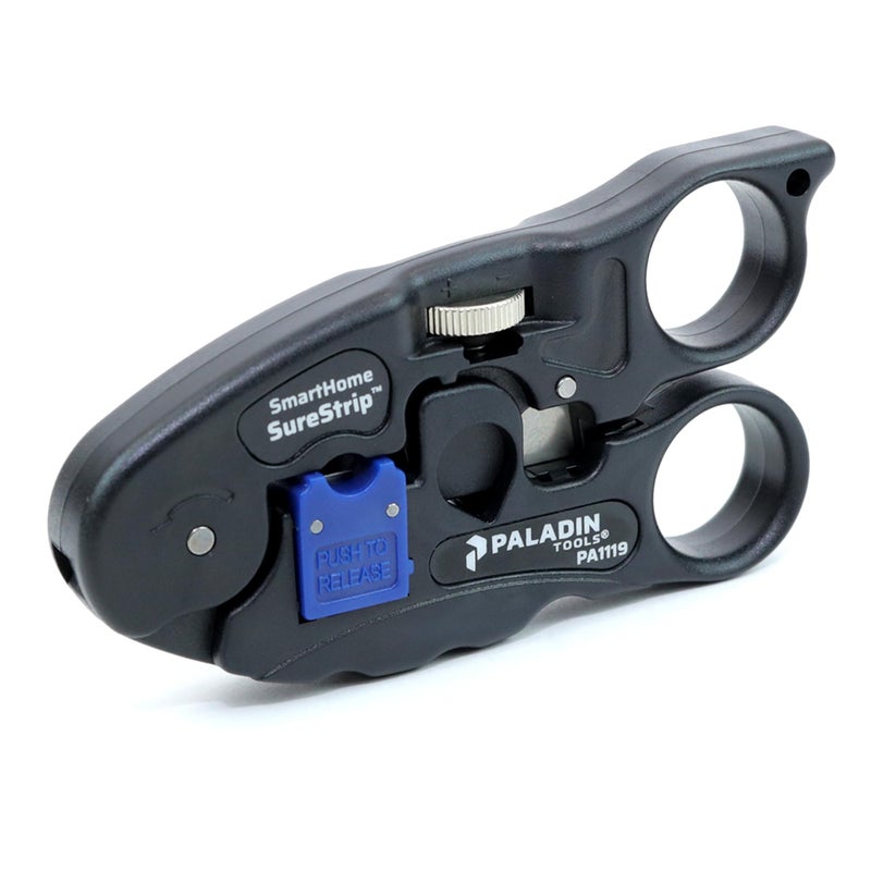 TEMPO Paladin Tools PA1119 UTP/COAX Cable Stripper & Cutter | Ethernet POE RG6, RG6 Quad, RG59 Coax, CAT5, CAT5E, CAT6, UTP/STP - Image 1