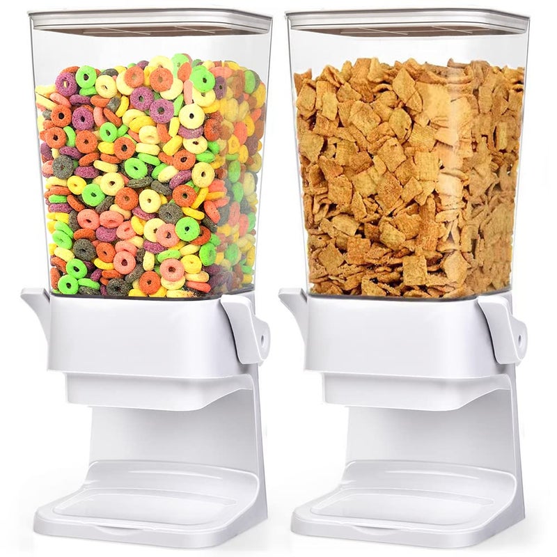 Mivvosakuki Cereal Dispenser Countertop 2 Pack 5.5 Qt Large Cereal Storage Container Holder Dispenser for Pantry Dry Food Snack Nut Candy Dispenser Countertop Kitchen Organization Storage for Oatmeal Granola - Image 1