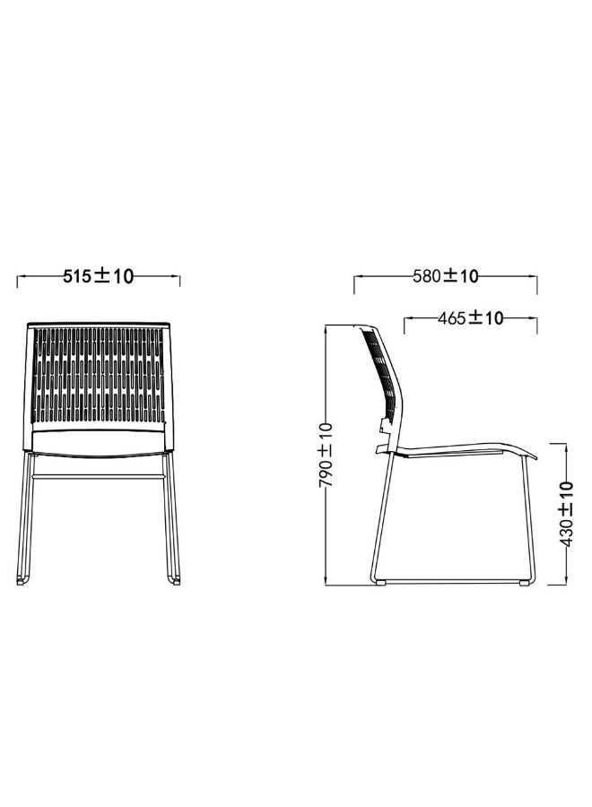 Mahmayi Modern UL UT-C166 Ergonomic Stackable Chair Polypropylene (PP) Seat with Chrome Plated Metal Legs Ideal Saving Seating Solution for Offices, Cafeterias, Meeting Rooms and Events - Grey - Image 4