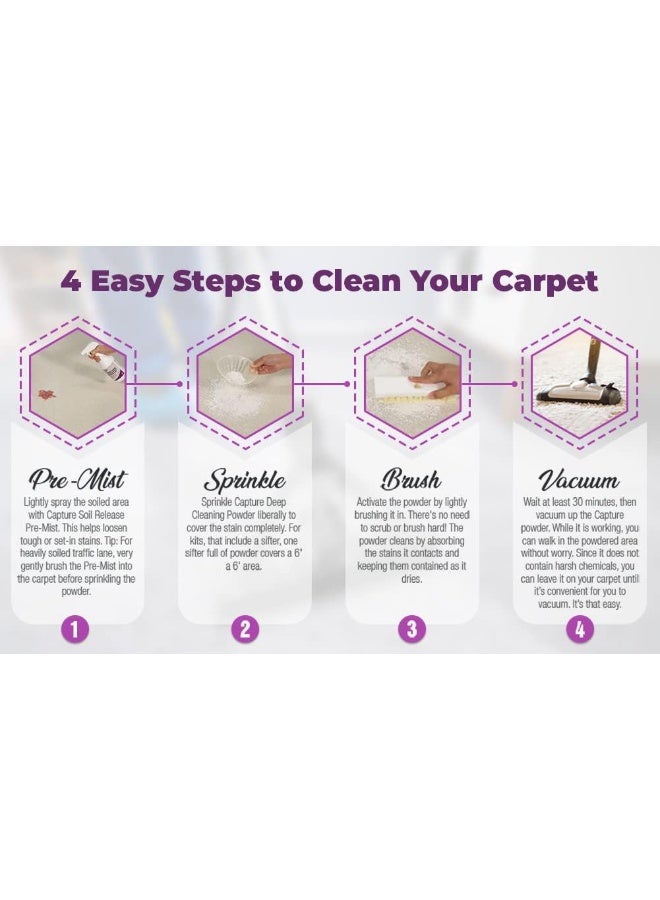 Capture Carpet Total Care Kit 250 - Home Couch and Upholstery, Car Rug, Dogs & Cats Pet Carpet Cleaner Solution - Image 2